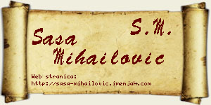 Saša Mihailović vizit kartica